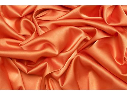 Saténové umělé hedvábí | Silky Armani - Oranžová