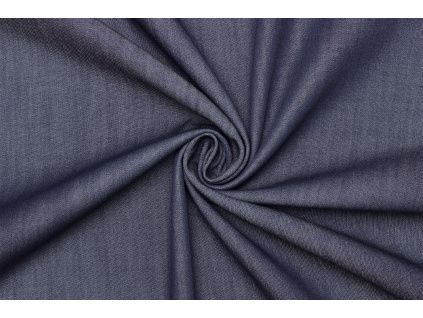 Riflovina | Denim elastická směsová - Tmavě modrý melír