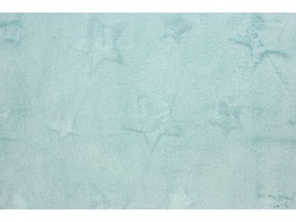 Coral fleece | WellSoft - Tyrkysový s plastickým vzorem hvězdy