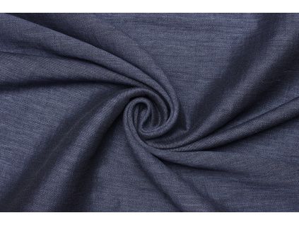 Kostýmová látka bavlna | polyester - Tmavě modrý melír