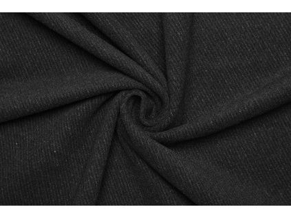 Kabátová vlna směsová - Černá v keprové (twill) vazbě kus 1,9 m