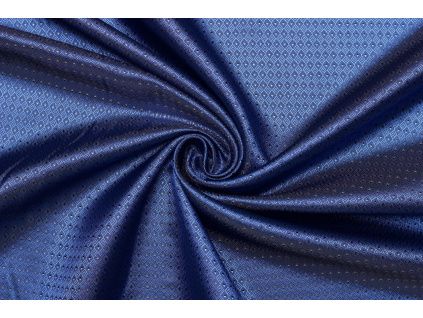 Podšívka polyester vzorovaná - Modrá s jemným geometrickým vzorem