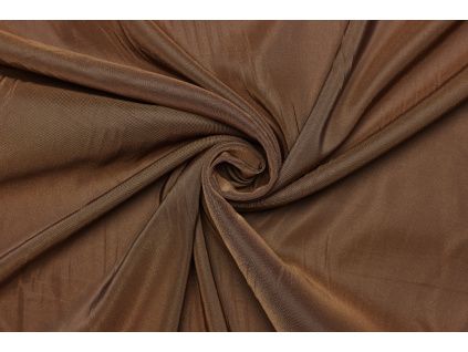 Podšívka polyester elastická - Lesklá hnědá