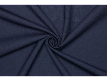 Kostýmová elastická látka polyester - Tmavě modrá