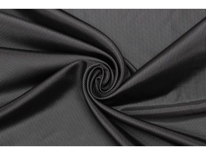 Podšívka viskóza | polyester - Černá se šedým proužkem