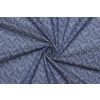 Riflovina | Denim šatová elasitcká - Květinový vzor